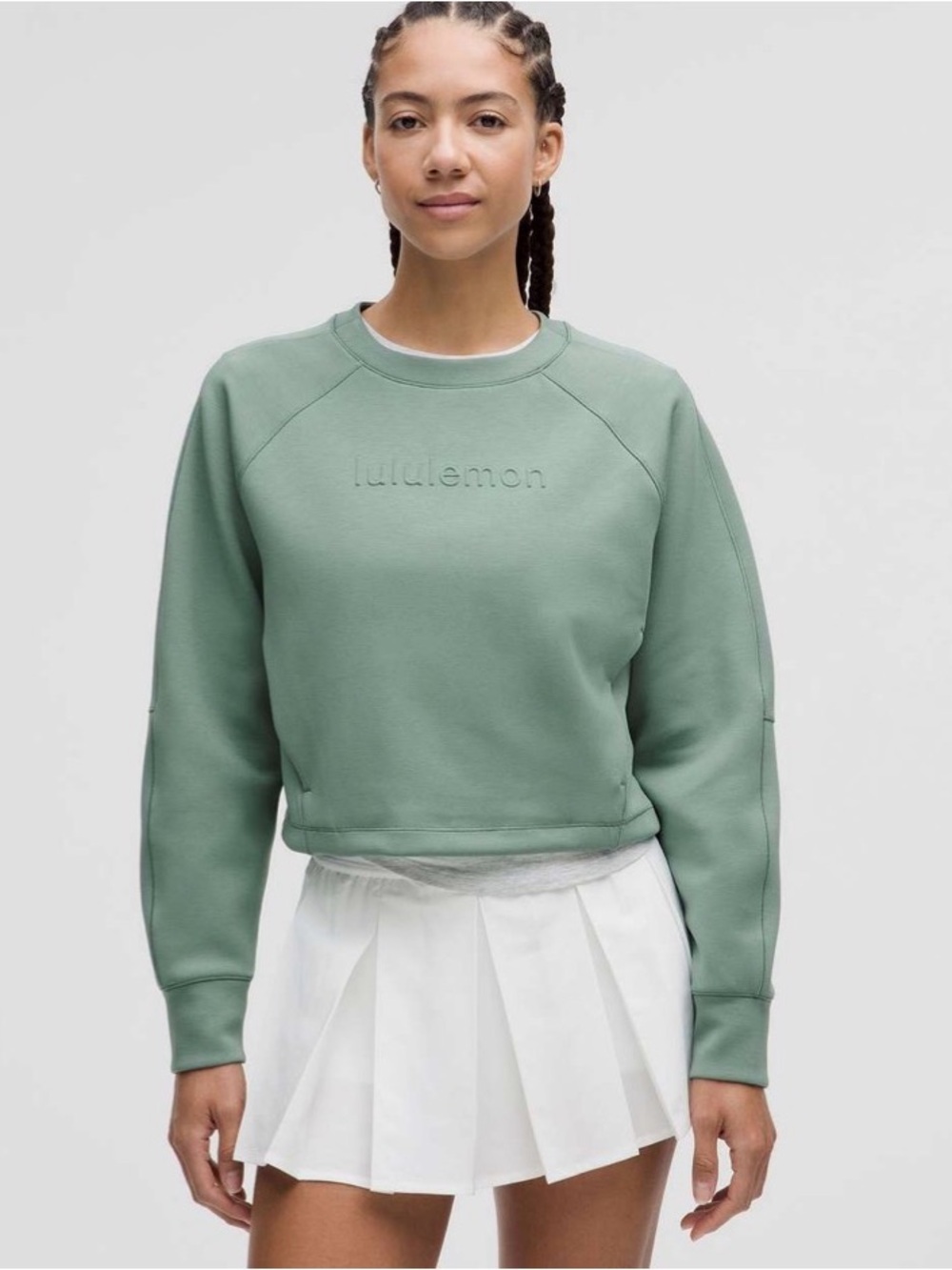 lululemon athletica Cropped Crewneck Sweatshirt in Sage